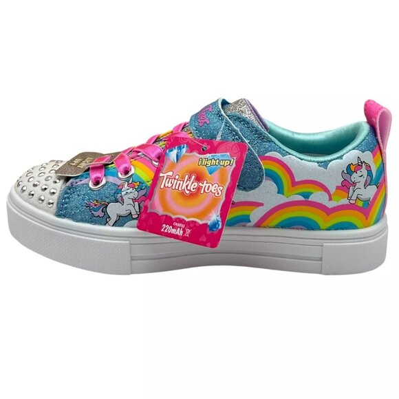 Skechers Little Girls Twinkle Toes Slip-on Sneaker Size 11.5 Unicorn-Cloud Print - Picture 4 of 13